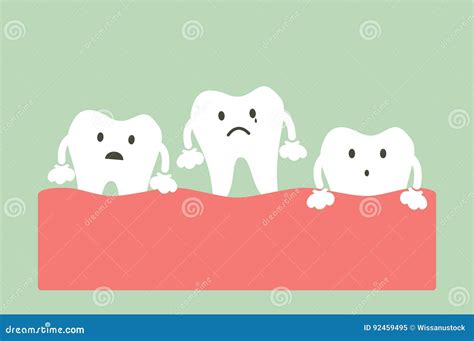 Tooth Loose LineColor Cartoon Vector | CartoonDealer.com #123723285