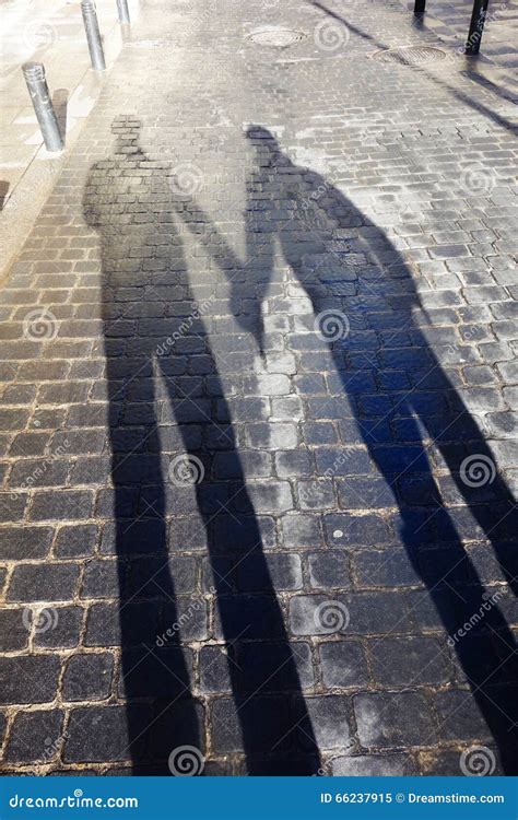 Shadows Of A Gay Couple In Love Stock Image Image Of Street Longshadow