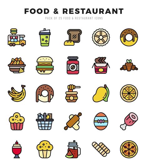 Premium Vector Icons Set Food And Restaurant For Web App Vector