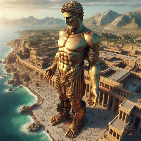 Colossus of Rhodes statue of the Greek god Helios by GalleryBrisArt on DeviantArt