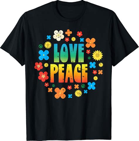 Love Peace Flowers Vintage S Floral Hippie Hippi Hippy T Shirt