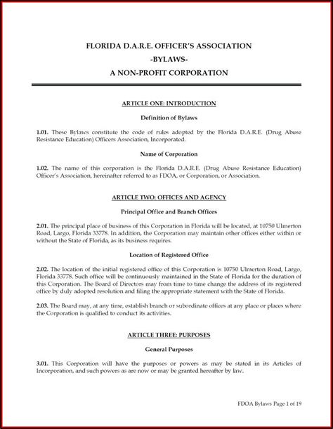 Nonprofit Bylaws Template California - Template 1 : Resume Examples #E4Y46v72lB