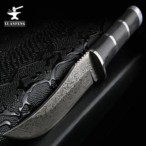 XUAN FENG Outdoor Camping Fixed Blade Knife 7Cr15Mov Stainless Steel