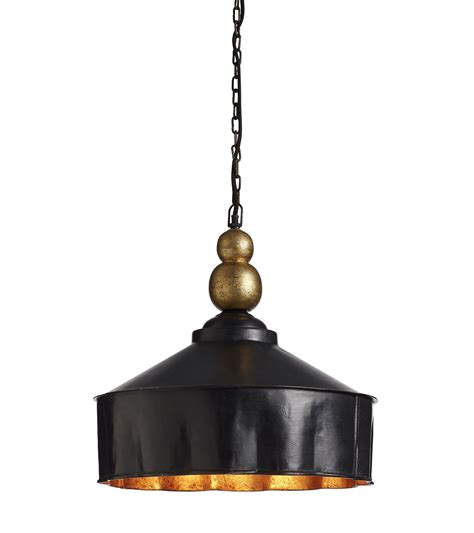 Ayla Pendant Lamp Soot Black Gold Oka