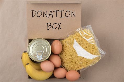 Donation Box With Food Set Of Food Products Coronavirus Food Delivery