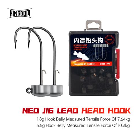 Kingdom Ned Rig Jig Heads Barb Saltwater Jig Head Hook Jigs Hook Lead