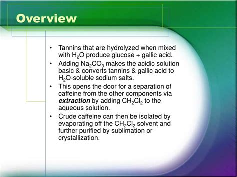 Ppt Isolation Of Caffeine From Tea Powerpoint Presentation Free