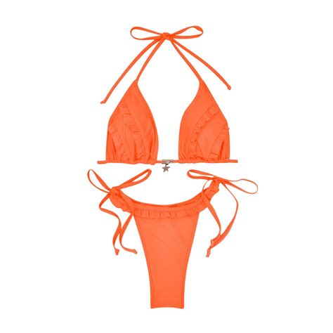 UTSJKR Deals Women Thong Bikini Set Cheeky Halter Triangle String Two Piece Swimsuits Sexy