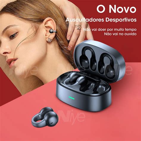 Auscultadores Sem Fio Abertos Fones De Ouvido Bluetooth Clipe De