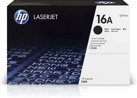 Hp 16a Black Toner Cartridge Works With Hp Laserjet 5200 Series Q7516a Office