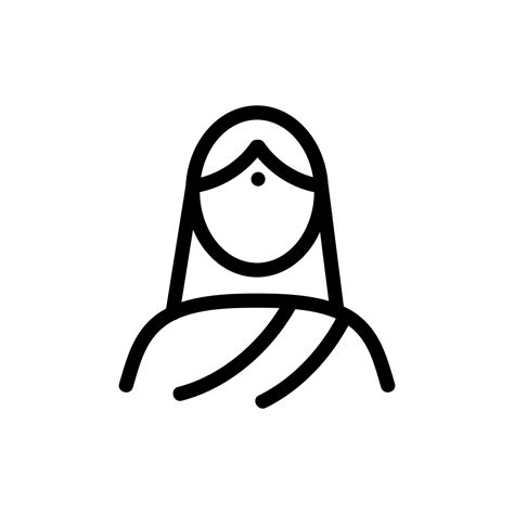 India woman icon vector outline illustration 9948983 Vector Art at Vecteezy