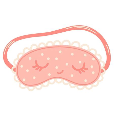 Sleep mask. Cute pink sleeping mask with closed eyes and eyelashes ...