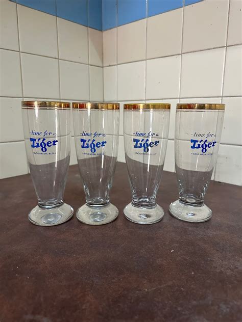 Tiger Beer Glass, Hobbies & Toys, Collectibles & Memorabilia, Vintage ...