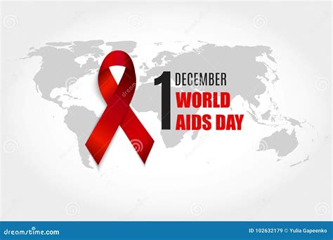 December 1 World Aids Day Background Red Ribbon Sign Stock Vector Illustration Of Sexual