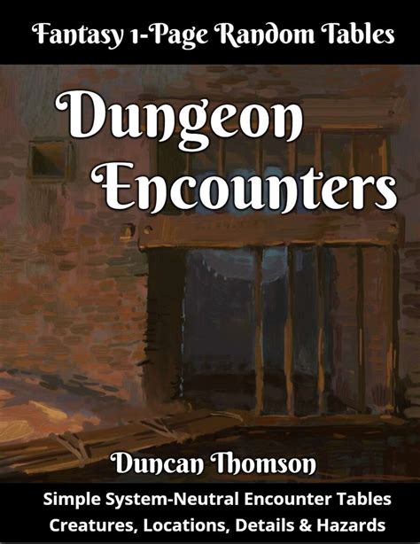 Dungeon Encounters Fantasy One Page Random Tables Chaos Gen 1