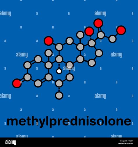 Methylprednisolone Corticosteroid Drug Molecule Stylized Skeletal