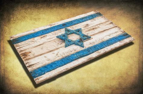 Handmade, Distressed Wooden Israel Flag, vintage, art, distressed ...