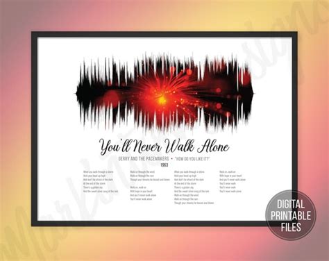 Youll Never Walk Alone Custom Sound Wave Lyrics Art Etsy