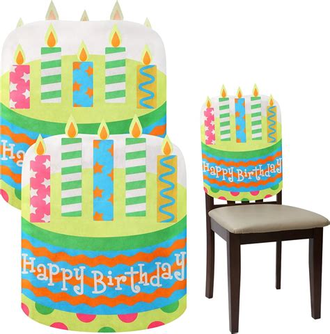 Tegeme Birthday Chair Cover 2 Pieces Birthday Seat Cover