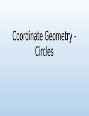 Coordinate Geometry - Circles.pptx - Coordinate Geometry Circles •The ...