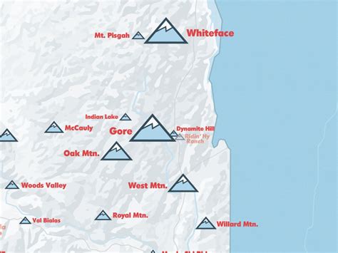 New York Ski Resorts Map X Poster Etsy