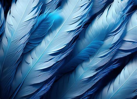 Premium Photo Photo Realistic Illustration Of Blue Soft Feathers