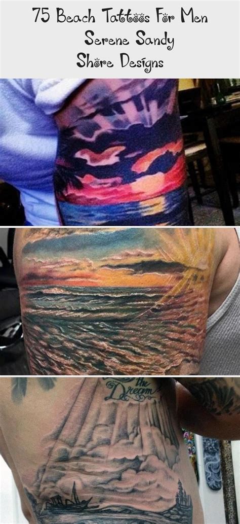 75 Beach Tattoos For Men Serene Sandy Shore Designs Tattoos And