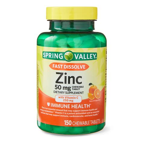 Spring Valley Fast Dissolve Zinc With Vitamin C Chewable Tablets