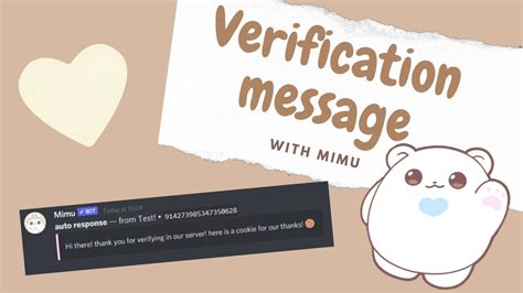 Mimu Verification Message Discord Tutorial Yuxxrii Youtube