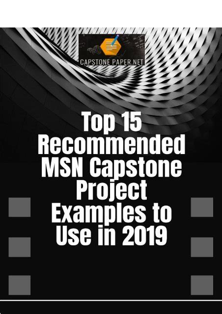 Top Recommended Msn Capstone Project Examples To Use In