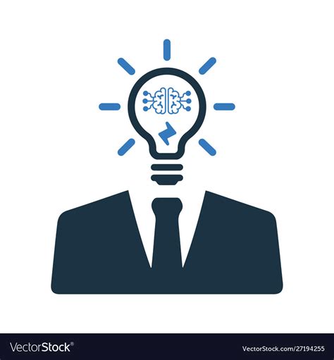 Business Thinking Idea Generate Smart Icon Vector Image