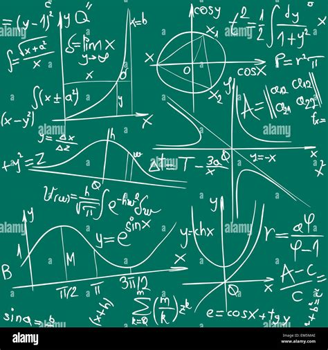 Vector illustration of seamless math and geometry background Stock ...