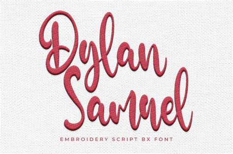 Dylan Samuel Embroidery Font, Embroidery Handwritten Script Font, Bx ...