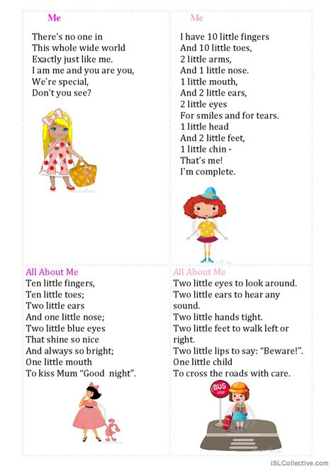 All About Me Poem English Esl Worksheets Pdf And Doc