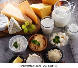 Variety Dairy Products Including Cheese Milk Stock Photo 2285035435 | Shutterstock