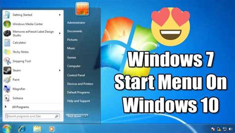 How To Get The Classic Windows 7 Start Menu In Windows 10