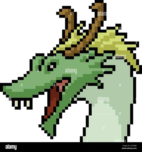 Vector Pixel Art Monster Head Isolated Cartoon Stock Vector Image And Art Alamy