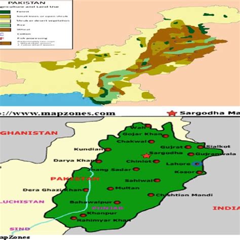 1 A Map Of Pakistan Showing Agriculture And Land Uses B Map Of Download Scientific