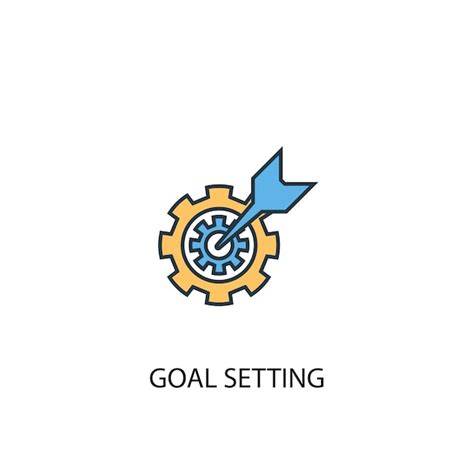 Premium Vector Goal Setting Concept 2 Colored Line Icon Simple