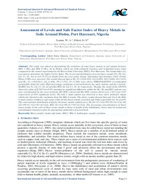 Fillable Online Assessment Of Levels And Safe Factor Index Of Heavy