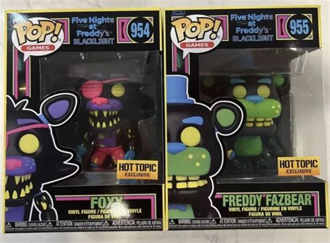 FUNKO POP FIVE Nights At Freddy S Roxy And Freddy Blacklight Hot Topic Exclusive EUR 40 42
