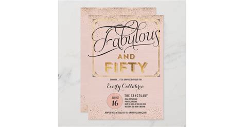 Fabulous And Fifty Rose Gold Party Invitation Zazzle