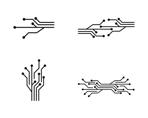 Black Circuit Symbol Icons Pack Vector Art At Vecteezy