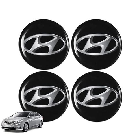 Kit Emblema Adesivo Para Calotas Hyundai Preto Uni Submarino