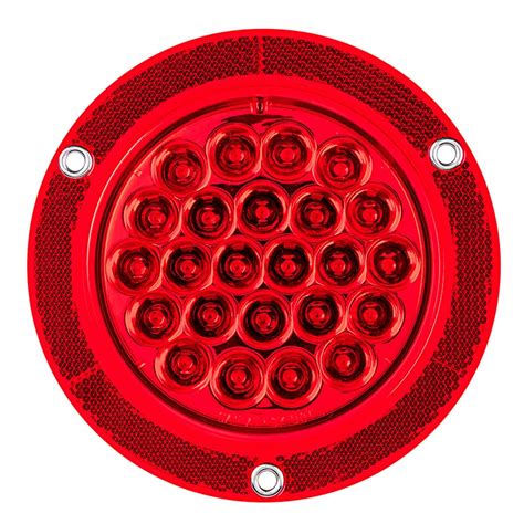 Round Led Truck And Trailer Lights W Reflectorized Flange Led