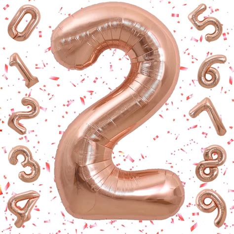 Party Propz 2 Number Foil Balloon 16 Inch Rose Gold Foil Balloon For