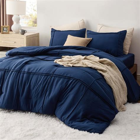 Cozy Comfort California King Comforter Set With Sheet 4 Pieces Soft Navy Blue Bedding Sets