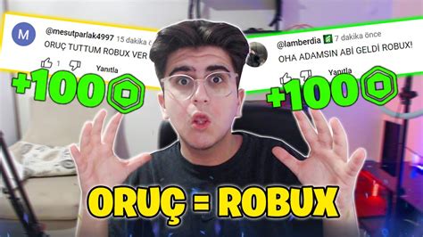 ORUÇ TUTAN HERKESE ROBUX ATTIM Roblox Bedava Robux YouTube