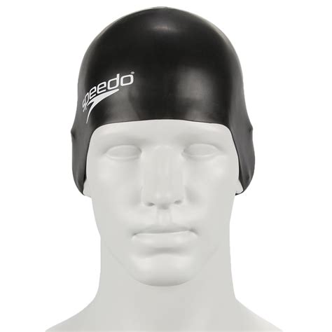 Speedo Plain Molded Silicon Cap Junior Black