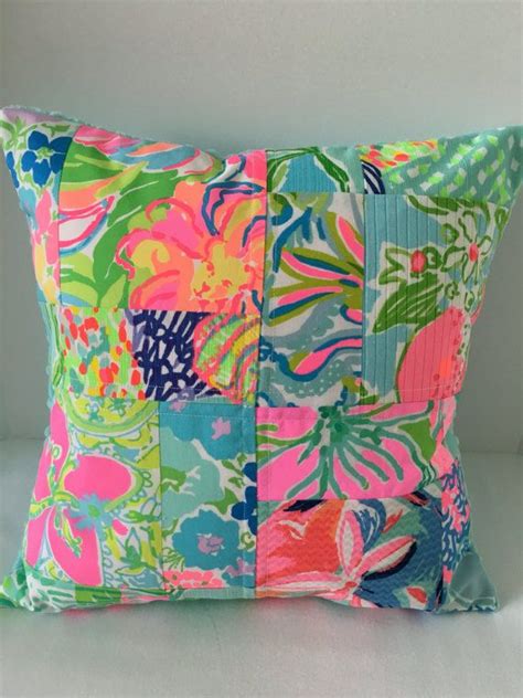 Lilly Pulitzer Pillow Cover Patchwork Pillow Beach House Etsy Lilly